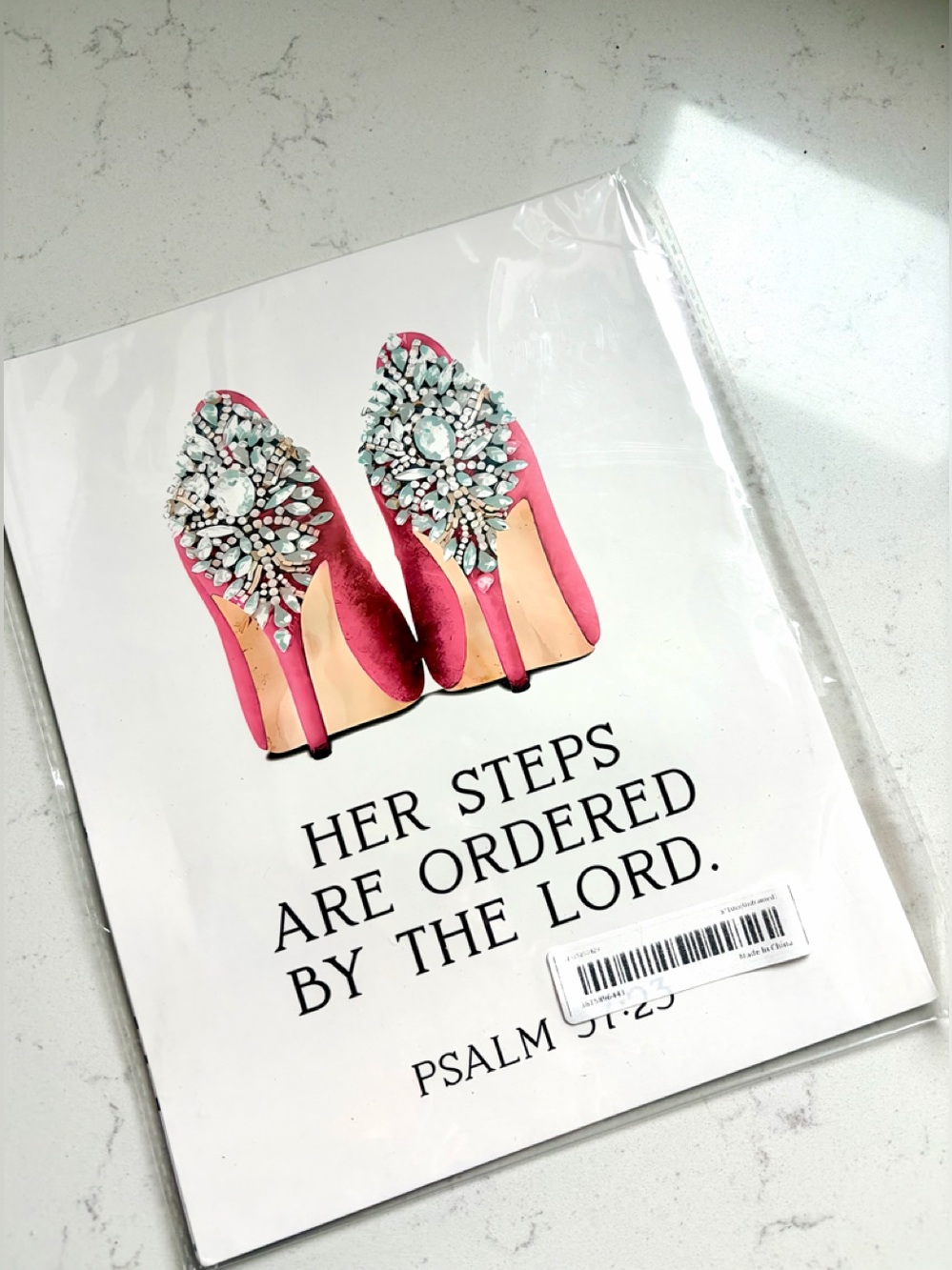 NWT Women's Pink Jeweled High Heel 8” x10” Art Print